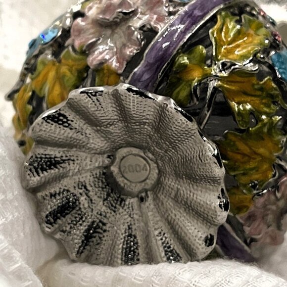 Vintage Blue Y2K Brass Enamel & Stones Butterfly Perfume Bottle 2004, 3.5 * 2.5 - Picture 4 of 6